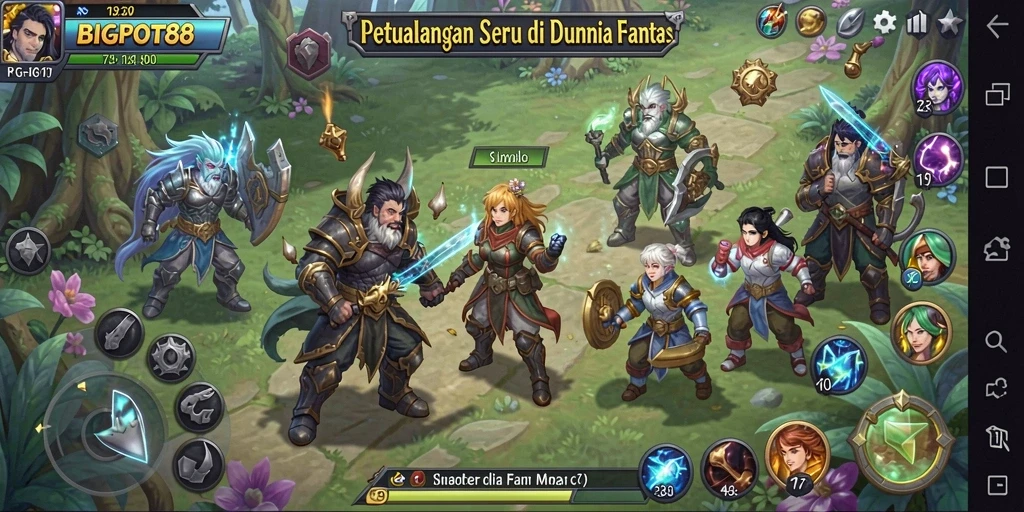 Tangkapan layar BIGPOT88 menampilkan aksi pertarungan seru dalam dunia RPG.