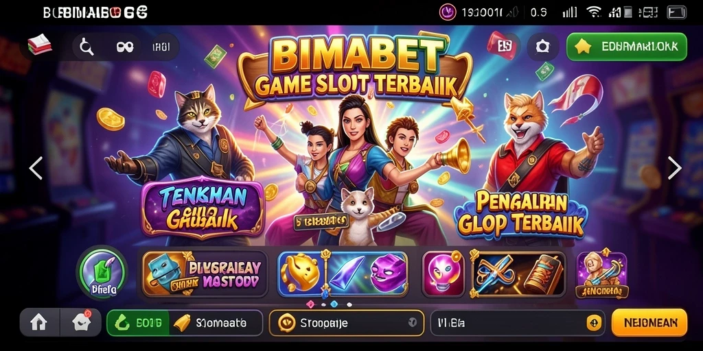 Tampilan gameplay <strong>BIMABET</strong> yang menakjubkan dengan grafis animasi.