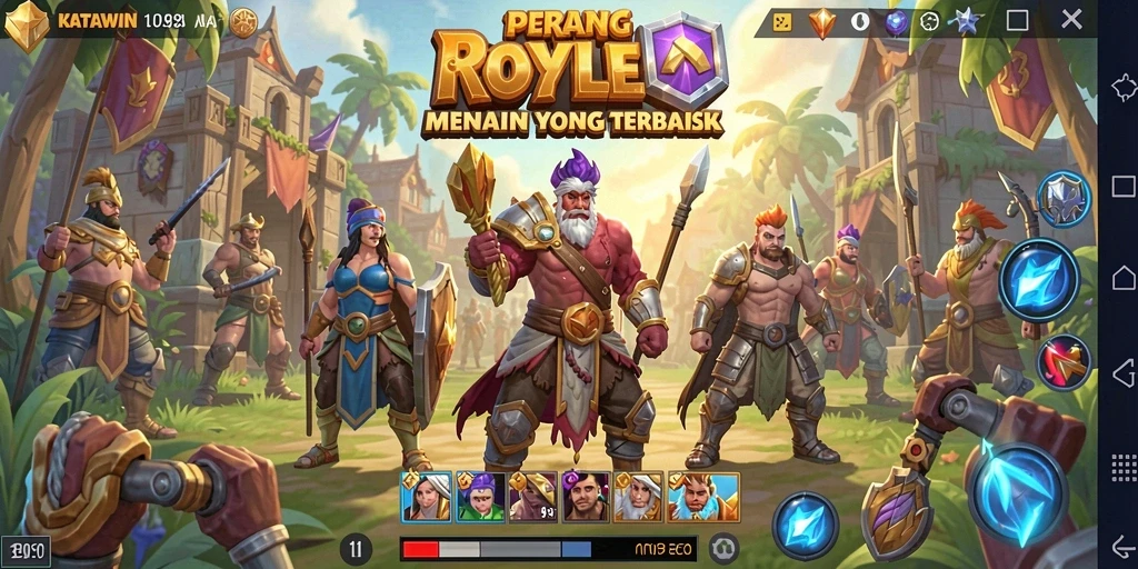 Tangkapan layar gameplay KATAWIN menampilkan pertempuran seru di arena Battle Royale.