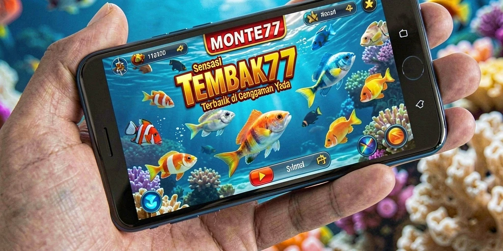 Tampilan gameplay seru dari MONTE77 saat menembak ikan.