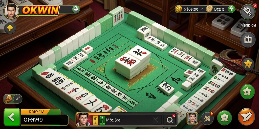 Tampilan gameplay OKWIN yang menarik dan seru dalam permainan Mahjong.