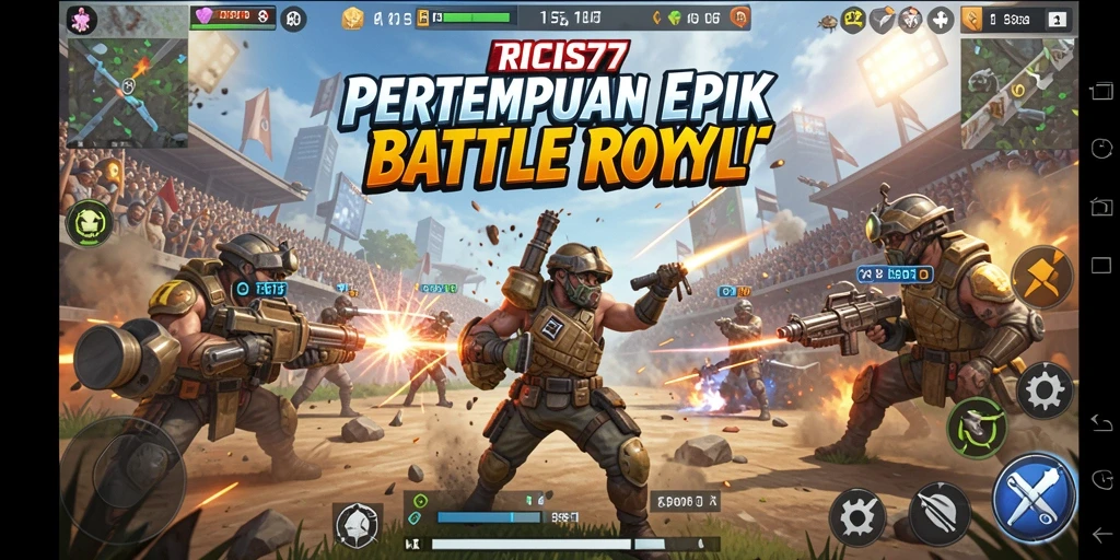 Gameplay seru RICIS77 di arena Battle Royale.