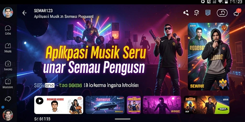 Tangkapan layar SEMAR123 menampilkan pengguna menikmati berbagai lagu musik.