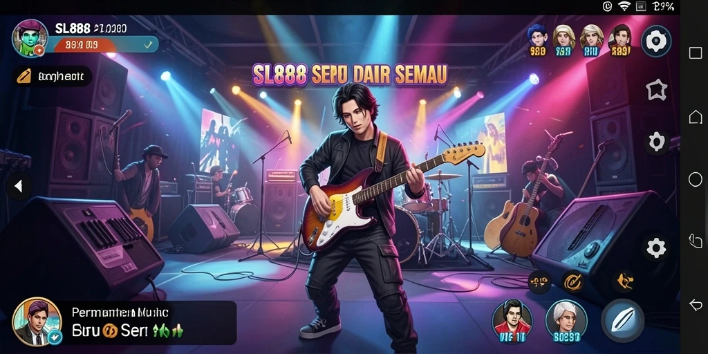 Tampilan gameplay SL888 yang penuh warna dan dinamis.