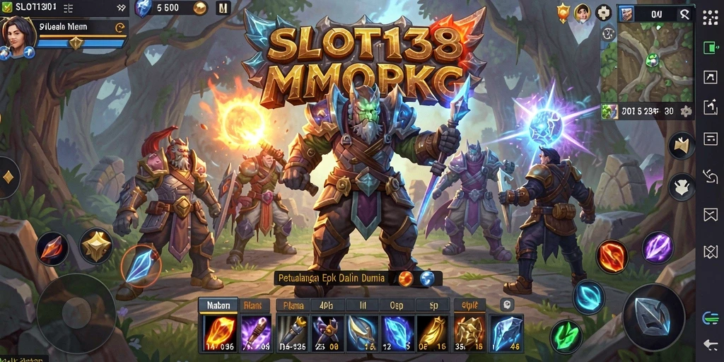 Screenshot gameplay SLOT138 menampilkan pertarungan epik dan grafis yang memukau.